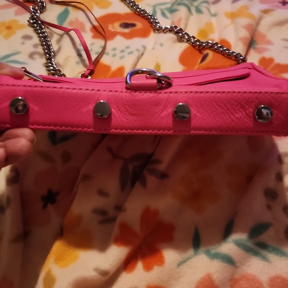 Rebecca Minkoff Bright Pink Leather Purse. 28 Long, 9x6 Body. Excellent Used. - Picture 5 of 8